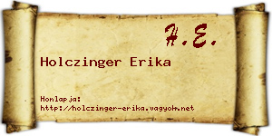 Holczinger Erika névjegykártya